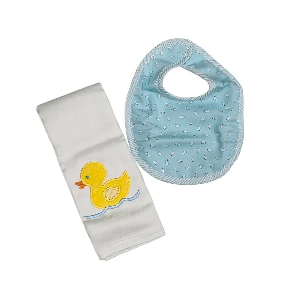 NWT 3 Marthas OS Duck Burp Cloth & Bib